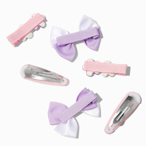 Claire&#39;s Club Pink &amp; Purple Mixed Snap Hair Clips - 6 Pack,