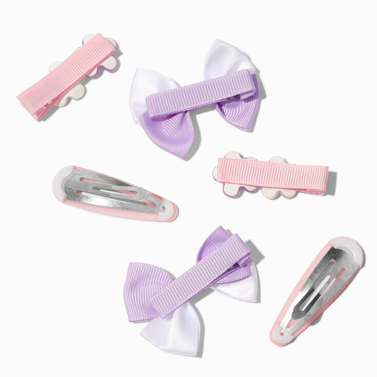 Claire&#39;s Club Pink &amp; Purple Mixed Snap Hair Clips - 6 Pack,
