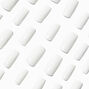 White Glossy Long Square Vegan Faux Nail Set - 24 Pack,