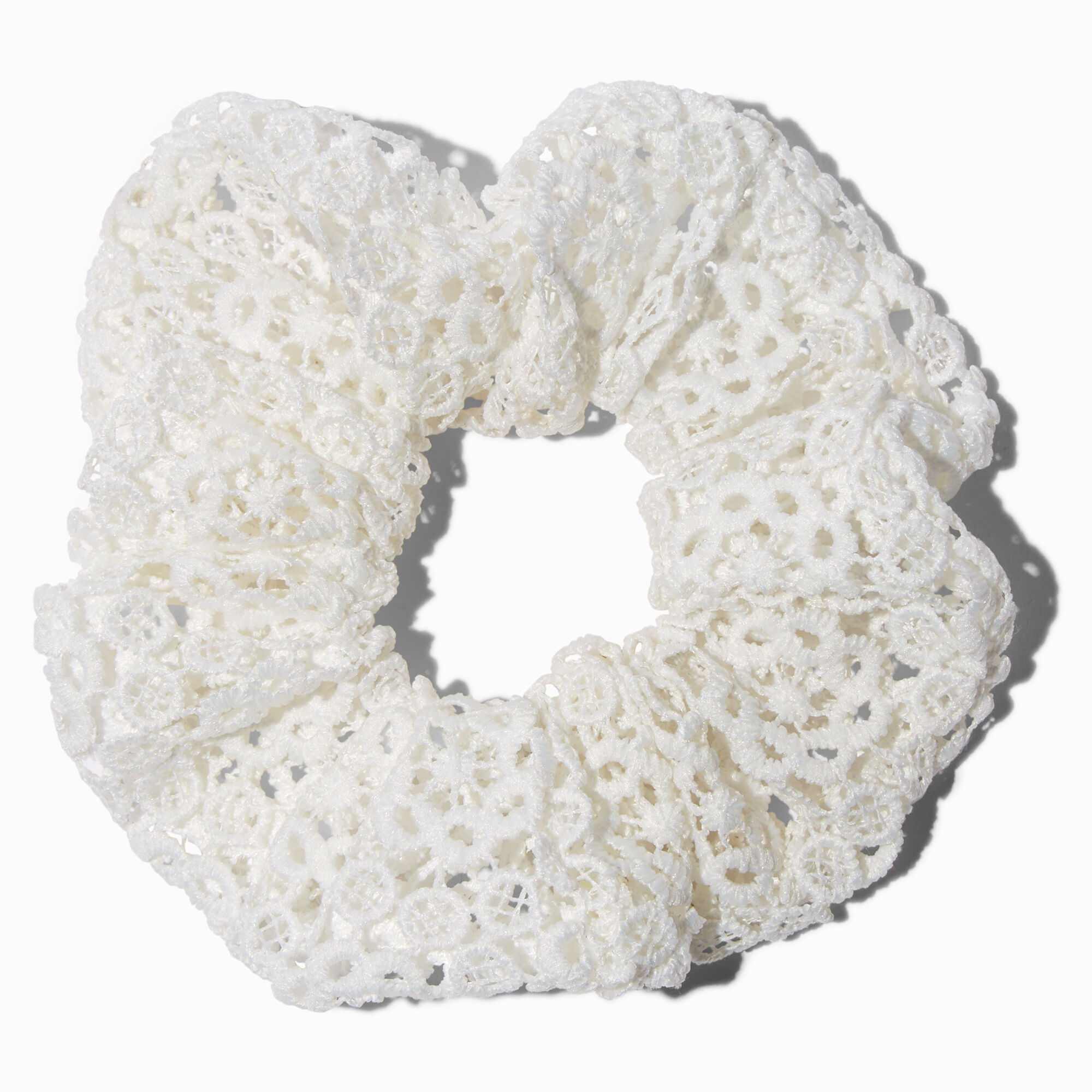 View Claires Eyelet Hair Scrunchie Bracelet White information