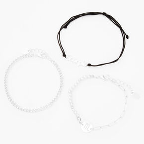 Silver Zodiac Bracelet Set - 3 Pack, Scorpio,