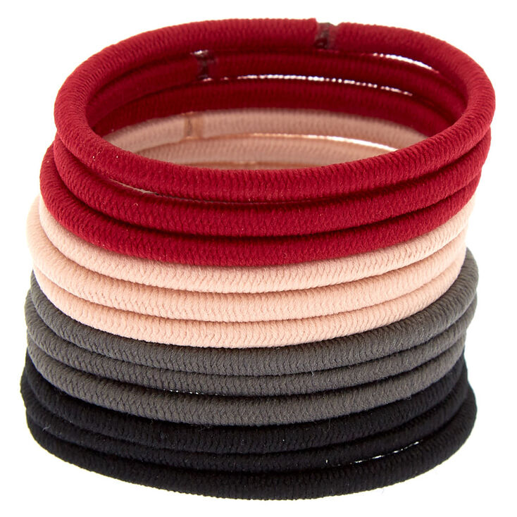 Claire's Lot de 12 élastiques à cheveux bordeaux et rose tendre