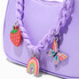 Enamel Charms Purple Shoulder Handbag,