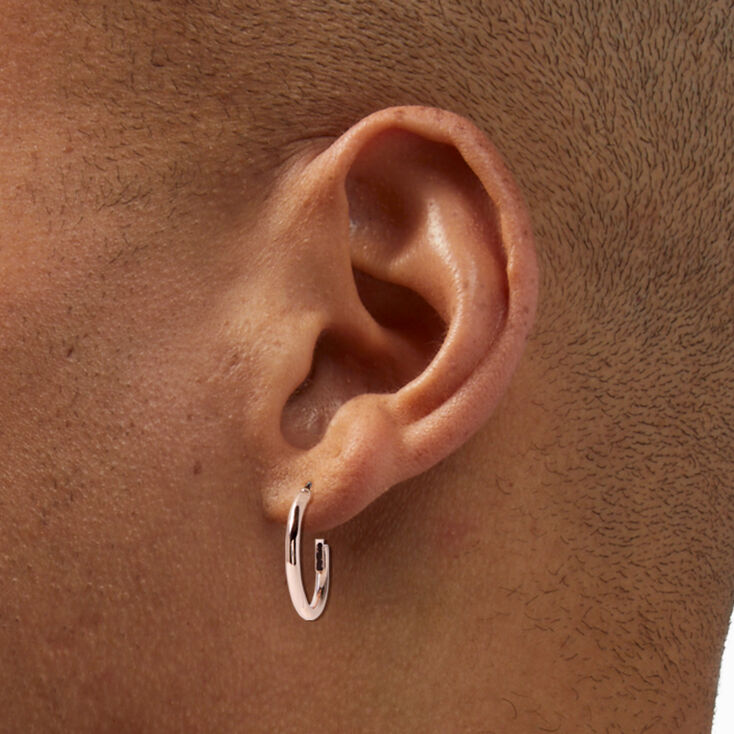 Rose Gold-tone 20mm Tube Hoop Earrings,