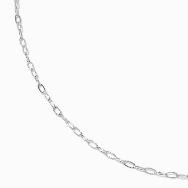Silver-tone Small Paperclip Chain Necklace,