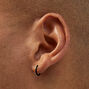 C LUXE by Claire&#39;s Black Titanium 8mm Clicker Hoop Earrings,