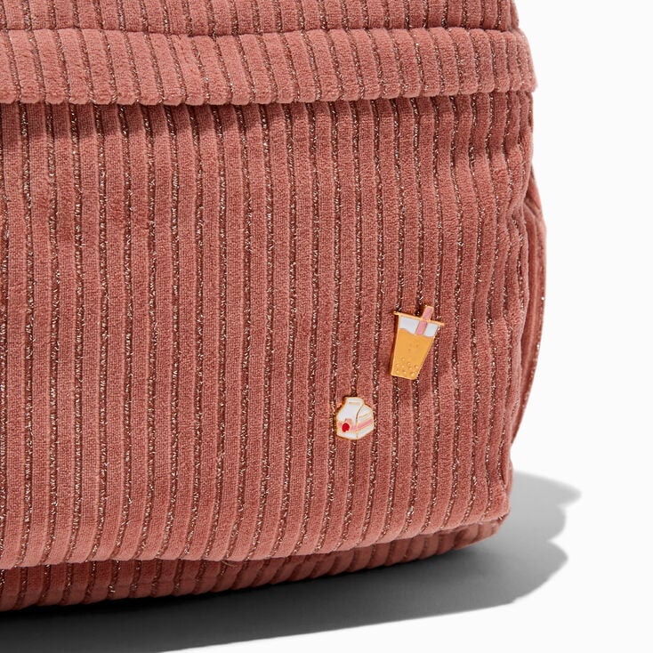 Pink Corduroy Backpack,