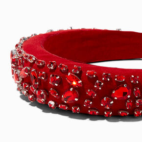 Red Rhinestone Puffy Headband,