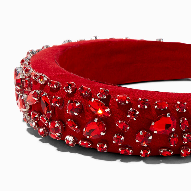 Red Rhinestone Puffy Headband,