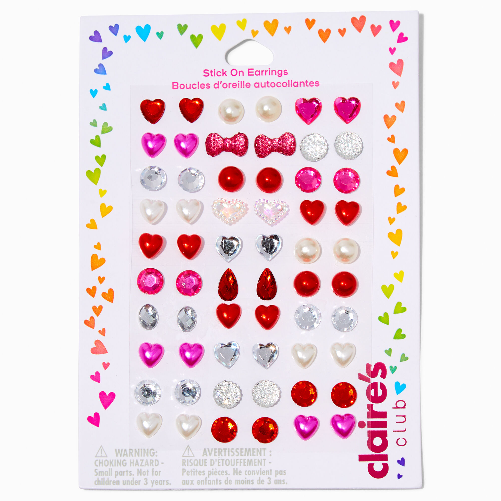 View Claires Club Holiday Stick On Earrings 30 Pack information