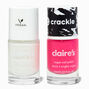 Pink &amp; White Crackle Vegan Nail Polish Set - 2 Pack,