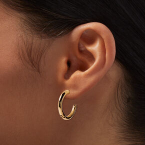 Gold-tone Thick Clicker Earring Stackables Set - 3 Pack,