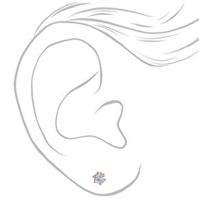 C LUXE by Claire&#39;s 18kt Gold Plated Cubic Zirconia 4mm Round Stud Earrings,