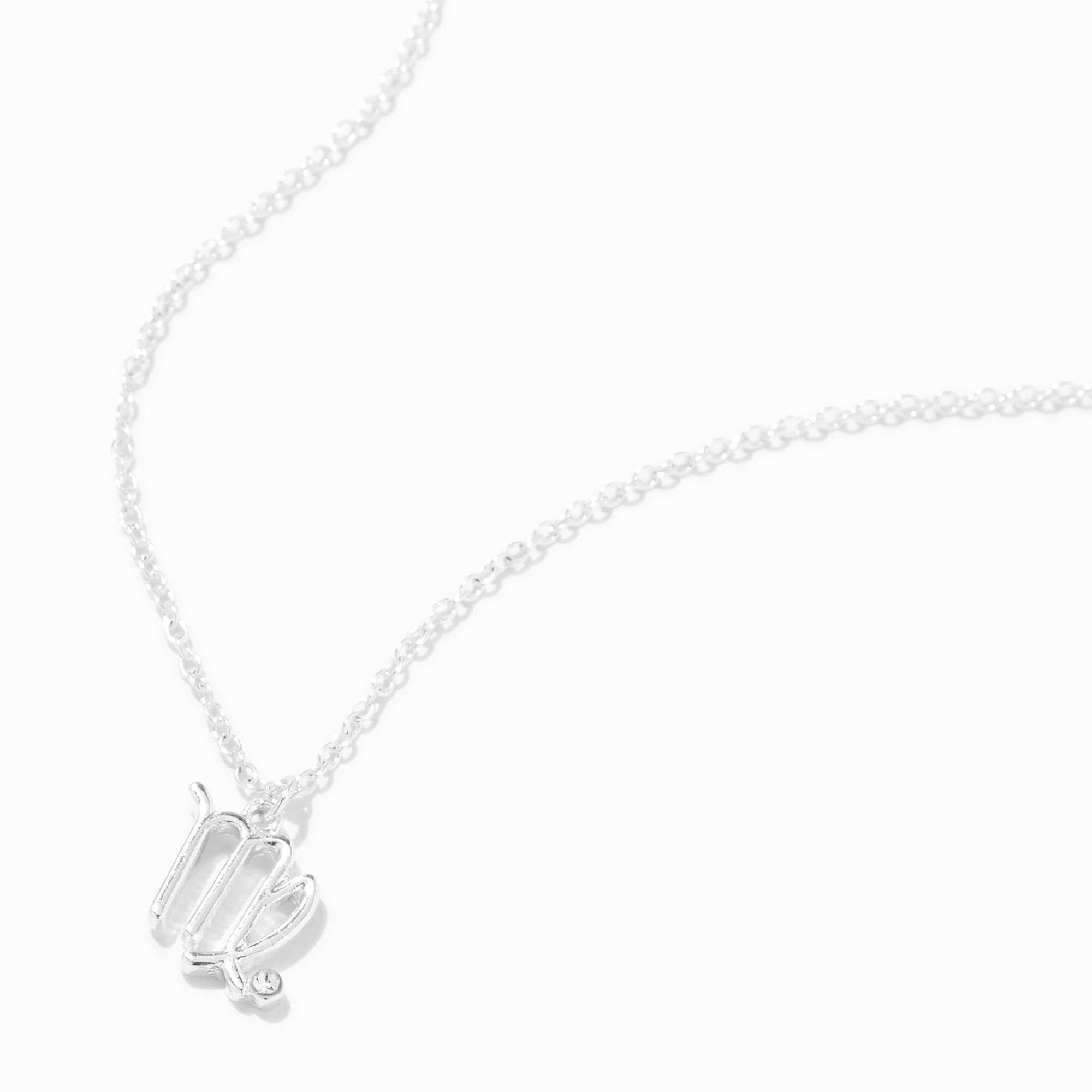 View Claires Tone Crystal Zodiac Symbol Pendant Necklace Virgo Silver information