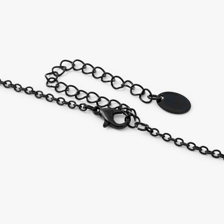 Halloween Celestial Moon Multi Strand Bib Necklace - Black,