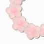 Claire&#39;s Club Pink Frosted Flower Stretch Bracelet,