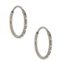 Silver Titanium 10MM Sleek Crystal Hoop Earrings,