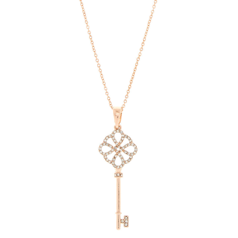 Rose gold key necklace new arrivals