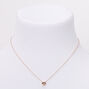 Rose Gold Cubic Zirconia 6MM Single Rhinestone Pendant Necklace,