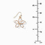 Gold-tone Wire Flower &amp; Pearl 1&quot; Drop Earrings,