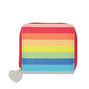 Rainbow Glitter Striped Mini Zip Wallet,