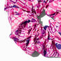 Giant Silky Purple Geometric Print Hair Scrunchie,