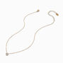Gold-tone Cubic Zirconia Clover Pendant Necklace,