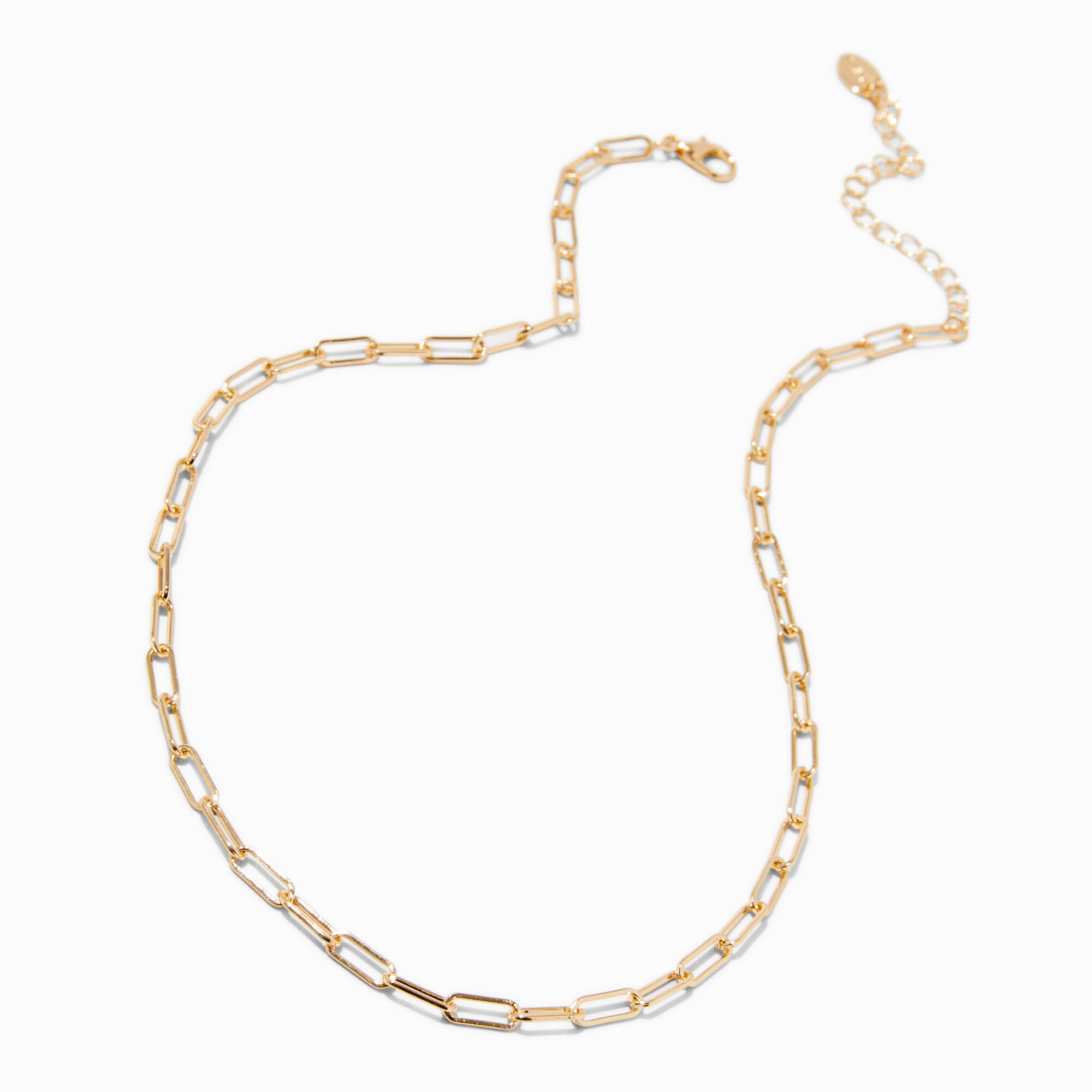 Gold-tone Medium Paperclip Chain Necklace,