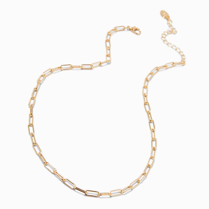 Gold-tone Medium Paperclip Chain Necklace,