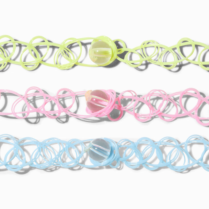 Claire&#39;s Club Easter Pastel Tattoo Choker Necklaces - 3 Pack,