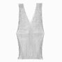 Crystal Studded Silver Fishnet Tank Top,