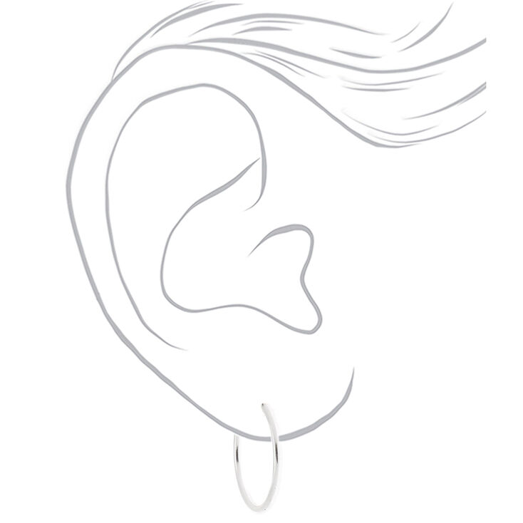 Silver Graduated Clip-On Hoop Earrings - 3 Pack,