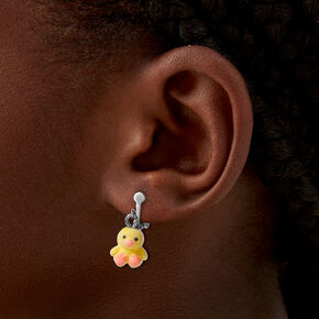 Fuzzy Animal 0.5&quot; Clip-On Drop Earrings - 6 Pack,