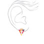 Gold Triangle Rainbow Resin Stud Earrings,