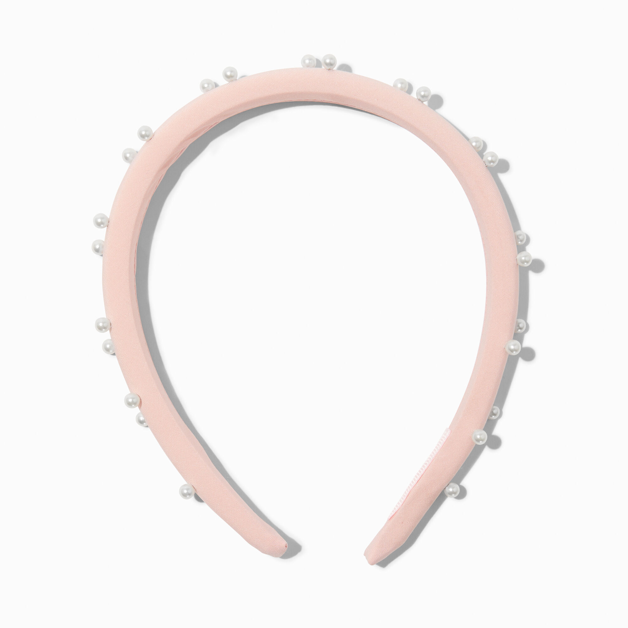 View Claires Pearl Embellished Headband Pink information