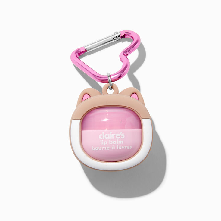 Cotton Candy Cat Carabiner Lip Balm Keyring,