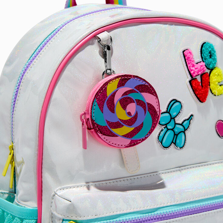 Claire&#39;s Club White Holographic Candy Dome Backpack,