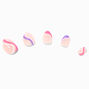 MeganPlays&trade; Claire&#39;s Exclusive Pink &amp; Purple Swirl Stiletto Press On Faux Nail Set - 24 Pack,