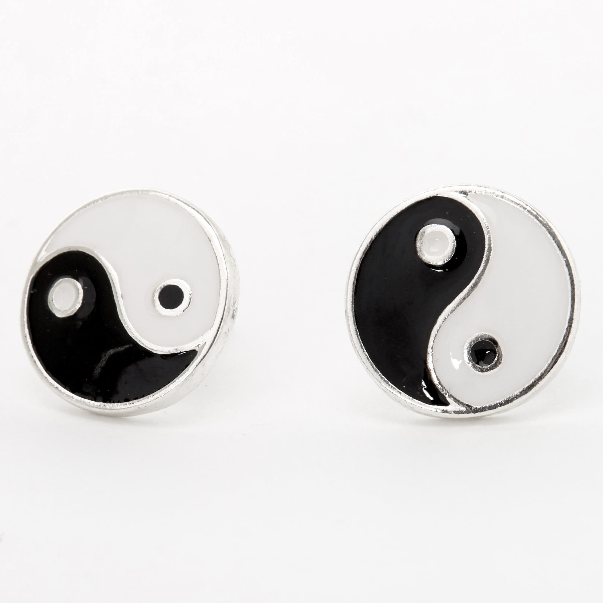 Yin yang stud earrings sterling silver sale