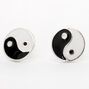 Silver Yin Yang Stud Earrings,