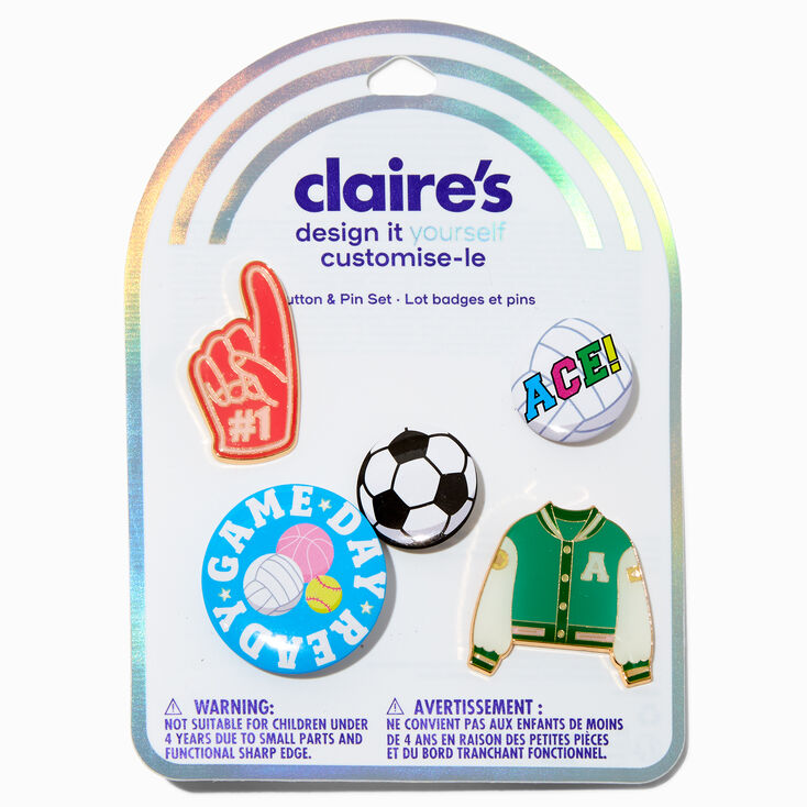 DIY Sporty Pin Set - 5 Pack,