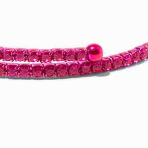 Fuchsia Crystal Anodized Bangle Bracelet,