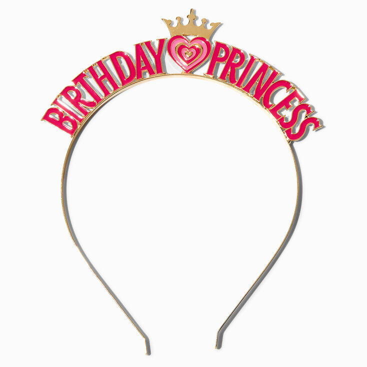 Birthday Princess Crown &amp; Hearts Headband,