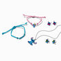 Kids Blue Chain Dolphin Bracelet, Ring and Necklace Set,