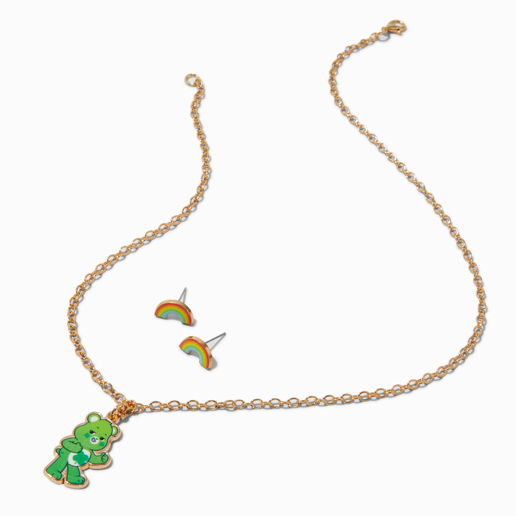 Care Bears Good Luck Bear Necklace Earrings Set Claire s US