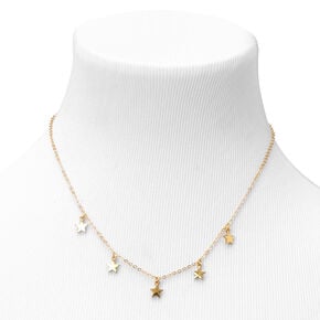 18ct Gold Plated Star Refined Charm Necklace,