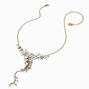 Collier en Y avec fleurs blanches,