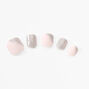 Silver Asymmetrical Square Press On Vegan Faux Nail Set - 24 Pack,