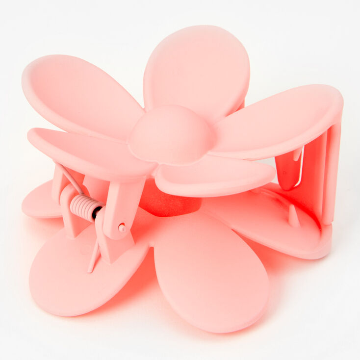 Pink Matte Flower Hair Claw,