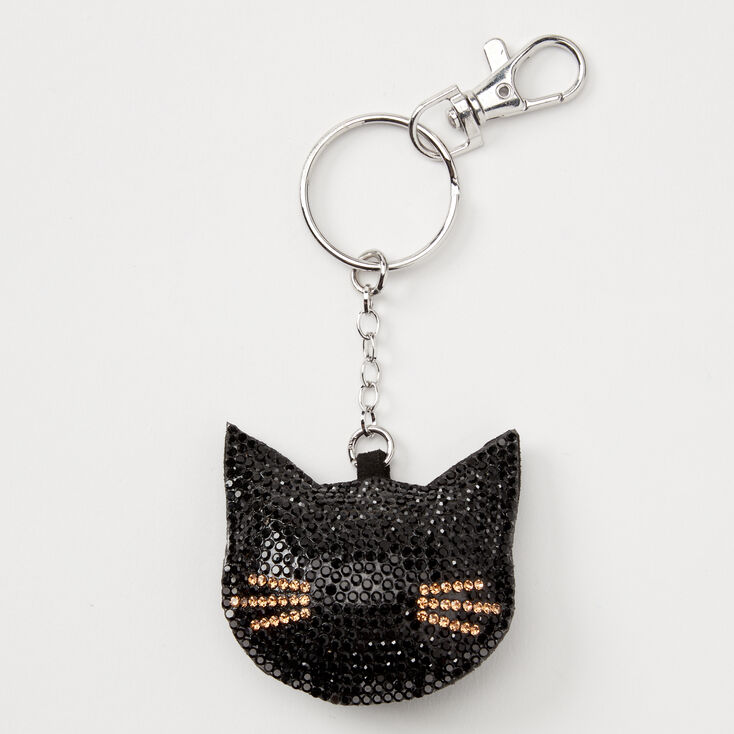 Claire's Porte-clés chat bling bling - Noir
